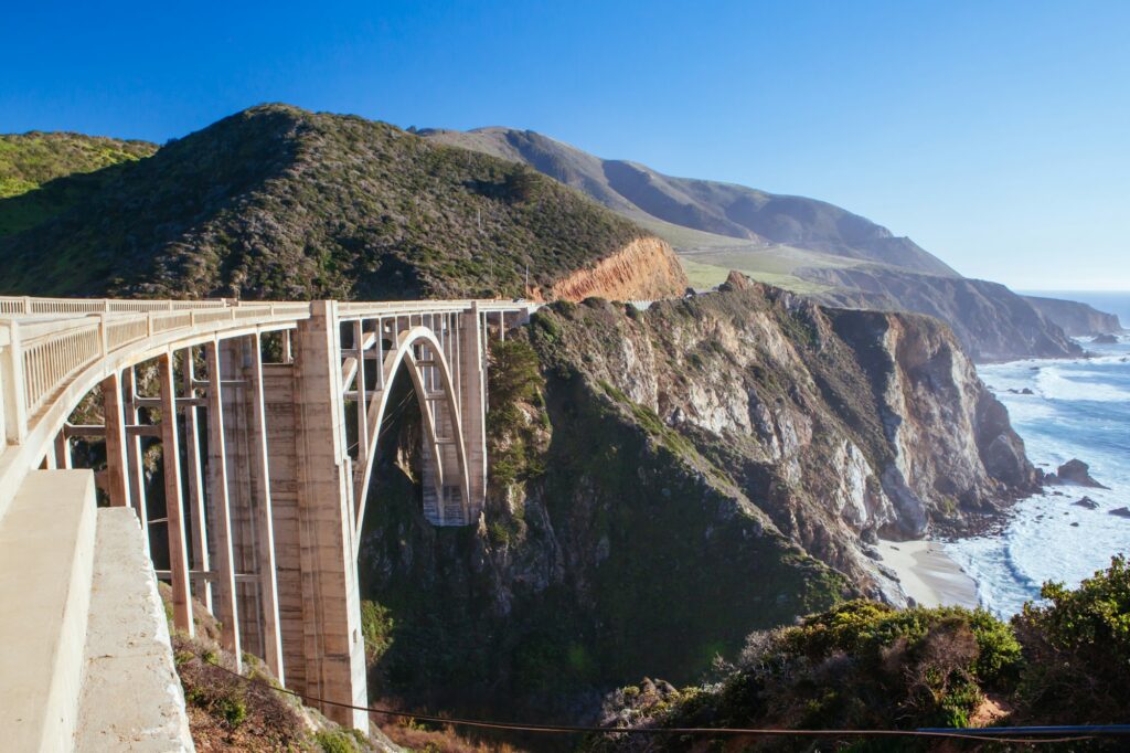 Bixby Bridge and Coastline at Big Sur USA